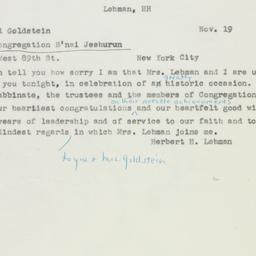 Telegram: 1950 November 19