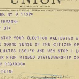 Telegram: 1949 November 9
