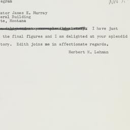 Telegram: 1954 November 3