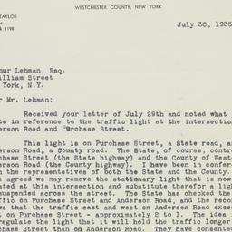 Letter: 1935 July 30