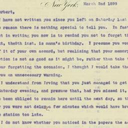 Letter: 1899 March 2