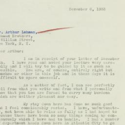 Letter: 1933 December 6
