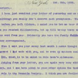 Letter: 1898 October 5