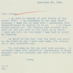 Letter: 1935 September 26
