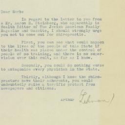 Letter: 1932 November 3