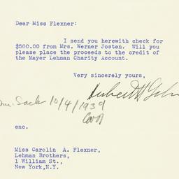 Letter: 1939 October 3