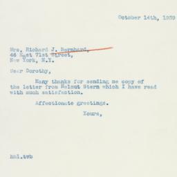 Letter: 1939 October 14