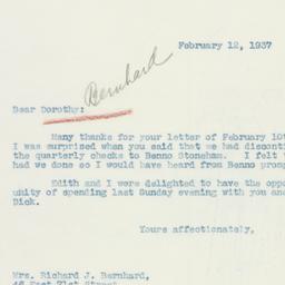 Letter: 1937 February 12