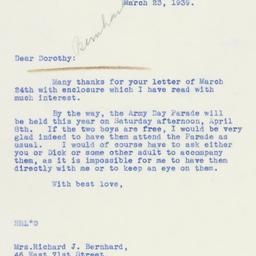 Letter: 1939 March 23
