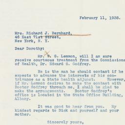 Letter: 1938 February 11