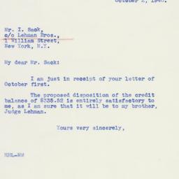 Letter: 1940 October 2