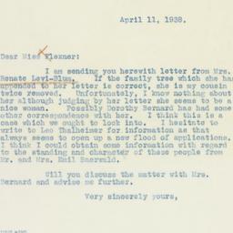 Letter: 1938 April 11