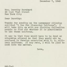 Letter: 1945 December 7