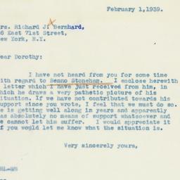 Letter: 1939 February 1