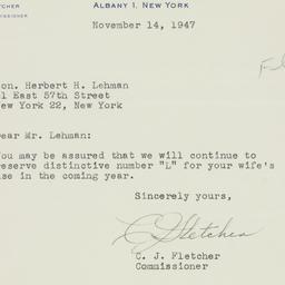 Memorandum: 1947 November 14