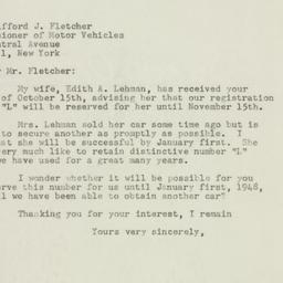 Letter: 1947 November 7