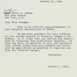 Letter: 1949 October 10