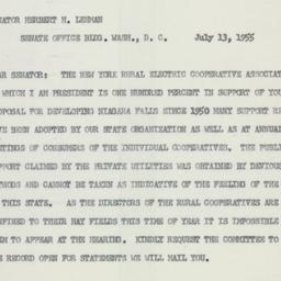 Telegram: 1955 July 13