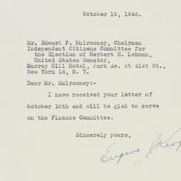 Letter: 1946 October 19