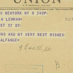 Telegram: 1950 November 8