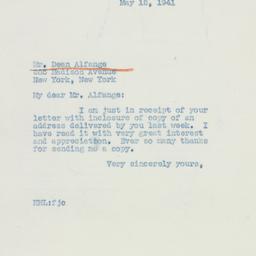 Letter: 1941 May 12