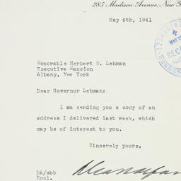 Letter: 1941 May 6