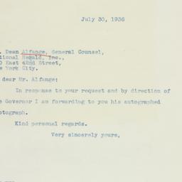 Letter: 1936 July 30