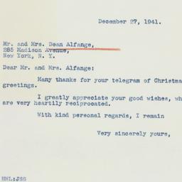 Letter: 1941 December 27