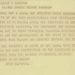 Telegram: 1956 June 1