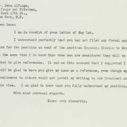 Letter: 1947 May 2