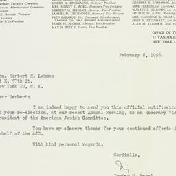 Letter: 1956 February 8