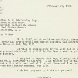 Letter: 1956 February 21
