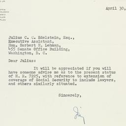 Letter: 1956 April 30