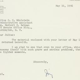 Letter: 1956 May 16