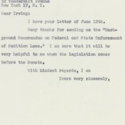 Letter: 1956 June 14