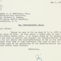 Letter: 1956 May 1