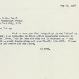 Letter: 1956 May 14