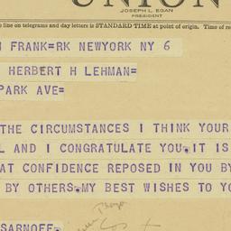 Telegram: 1946 November 6
