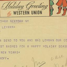 Telegram: 1934 December 22
