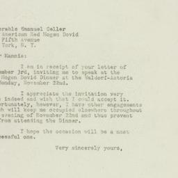 Letter: 1948 November 4