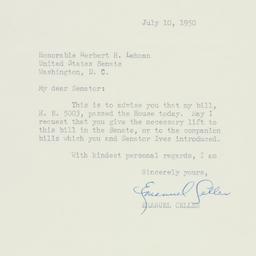 Letter: 1950 July 10