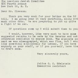 Letter: 1950 February 2