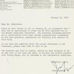 Letter: 1950 January 31