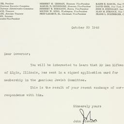 Letter: 1948 October 20