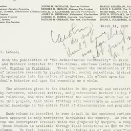 Letter: 1950 March 14