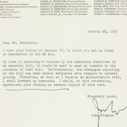 Letter: 1950 January 26