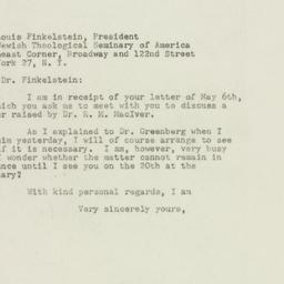 Letter: 1948 May 8