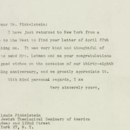 Letter: 1948 May 1