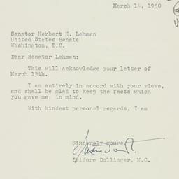 Letter: 1950 March 14