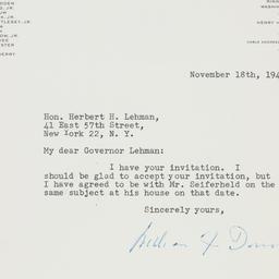 Letter: 1947 November 18